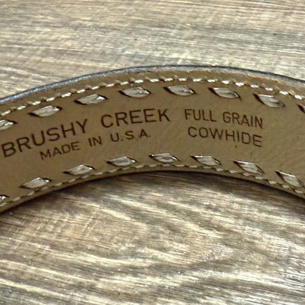 Brushy Creek M (36) NWT (partial) Cowhide vintage western Belt with Silver studs - Picture 7 of 14